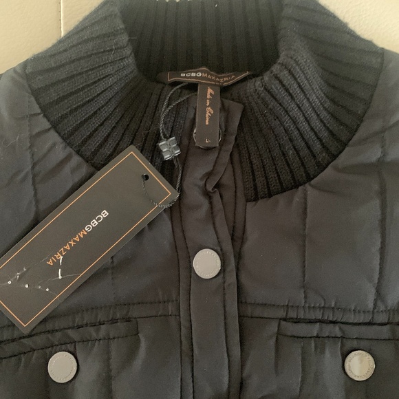 BCBG MAXAZRIA Black Mock Neck Sweater Jacket NWT Size  Large - Picture 3 of 6